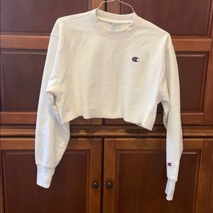 white champion cropped crew neck